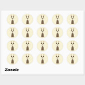 Sticker Rond Illustration CAT Tabby (Feuille)