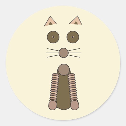 Sticker Rond Illustration CAT Tabby (Devant)
