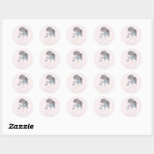 Sticker Rond Illustration cool de la fille avec foulard (Feuille)