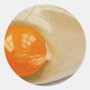 STICKER ROND ILLUSTRATION CRUE DE RÉALISME D'OEUFS
