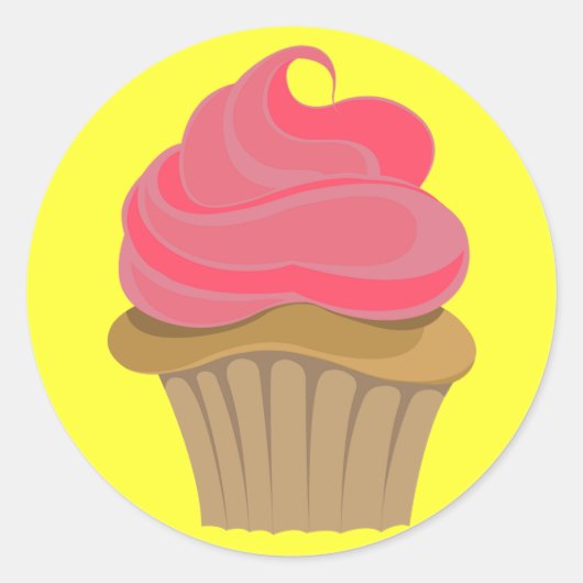 Sticker Rond Illustration Cupcake (Devant)