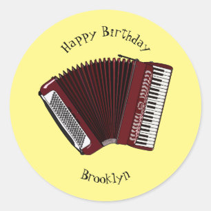 Sticker Rond Illustration d'accordion