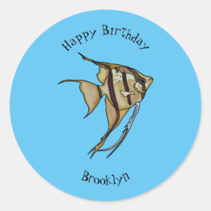 Sticker Rond Illustration d'angelfish