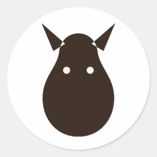 Sticker Rond Illustration d'animal simple silhouette de renard
