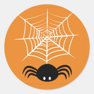 Sticker Rond Illustration d'araignée d'Halloween effrayante