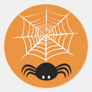 Sticker Rond Illustration d'araignée d'Halloween effrayante