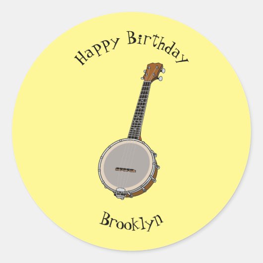 Sticker Rond Illustration de Banjo (Devant)