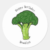 Sticker Rond Illustration de Broccoli (Devant)