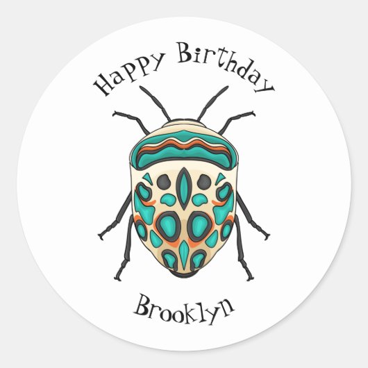 Sticker Rond Illustration de bug Picasso (Devant)