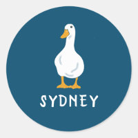 Illustration de canard blanc personnalisée bleu ma