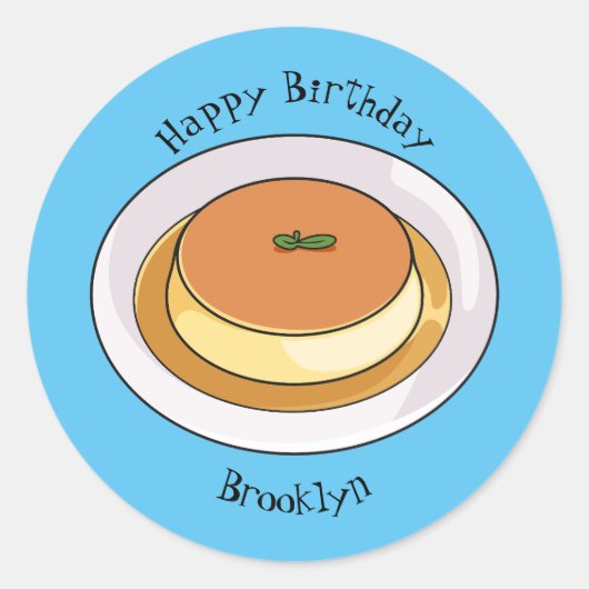 Sticker Rond Illustration de caramel de crème (Devant)