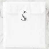 Sticker Rond Illustration de chat blanc blanc blanc blanc blanc (Sac)