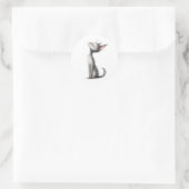 Sticker Rond Illustration de chat gris (Sac)