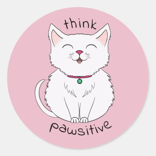 Sticker Rond Illustration de chats sensibles (Devant)