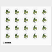 Sticker Rond Illustration de chaux Kaffir (Feuille)