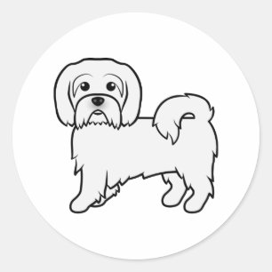 Sticker Rond Illustration de chien de dessin animé mignon Coton