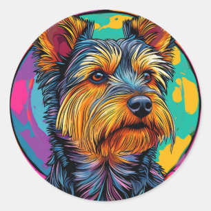 Sticker Rond 🐶 Illustration de chien Terrier Australien animal