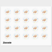 Sticker Rond Illustration de chiot joyeux (Feuille)