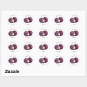 Sticker Rond Illustration de chou rouge (Feuille)