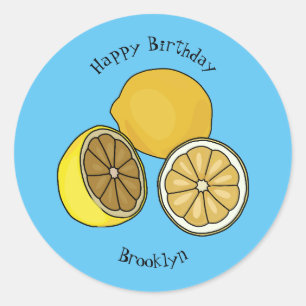 Sticker Rond Illustration de citron