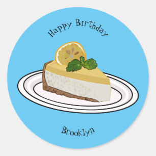 Sticker Rond Illustration de citron cheesecake