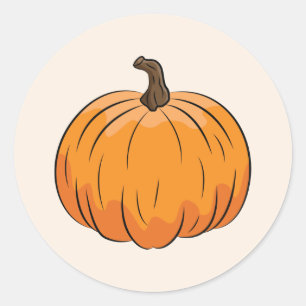 Sticker Rond Illustration de citrouille de dessin animé orange