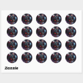 Sticker Rond Illustration de Cyborg en crise infinie (Feuille)