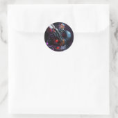 Sticker Rond Illustration de Cyborg en crise infinie (Sac)