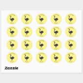Sticker Rond Illustration de cygne noir (Feuille)