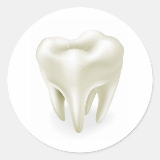 Sticker Rond Illustration de dent (Devant)