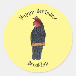 Sticker Rond Illustration de dessin animé de coqs de gangs de g