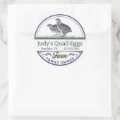 Sticker Rond Illustration de dessin animé d'œufs de caille Auto (Sac)