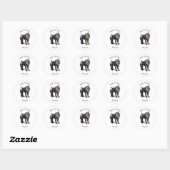 Sticker Rond Illustration de dessin animé Mandrill (Feuille)