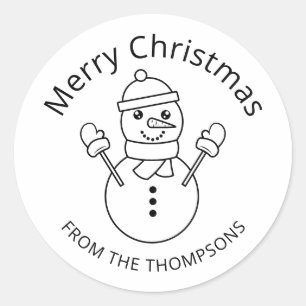 Sticker Rond Illustration de dessin au trait de bonhomme de nei