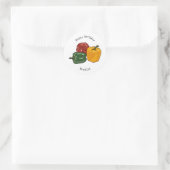 Sticker Rond Illustration de dessin de Capsicum (Sac)
