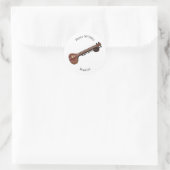 Sticker Rond Illustration de dessin de Sitar (Sac)