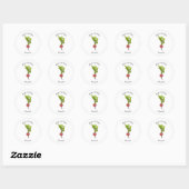 Sticker Rond Illustration de dessin Radish (Feuille)