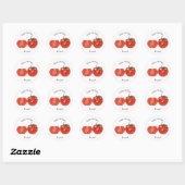 Sticker Rond Illustration de dessin sur la tomate (Feuille)