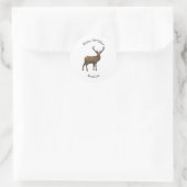 Sticker Rond Illustration de dessin sur le cerf (Sac)