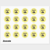 Sticker Rond Illustration de dessin téléphonique (Feuille)