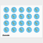 Sticker Rond Illustration de dinosaure T rex drôle (Feuille)