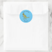 Sticker Rond Illustration de dinosaure T rex drôle (Sac)