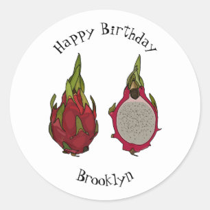 Sticker Rond Illustration de dragon fruit