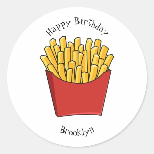 Sticker Rond Illustration de frites (Devant)
