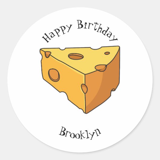 Sticker Rond Illustration de fromage (Devant)