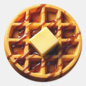 Sticker Rond Illustration de gaufre (Devant)