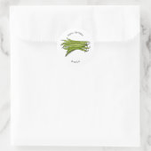 Sticker Rond Illustration de haricots verts (Sac)