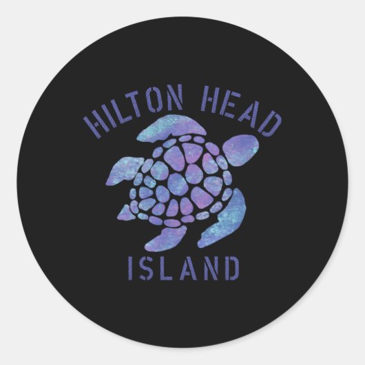Sticker Rond Illustration de Hilton Head Island Sc Beach (Devant)