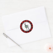 Sticker Rond Illustration de Holiday Zebra, plaid de buffle (Enveloppe)