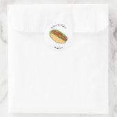 Sticker Rond Illustration de Hot dog (Sac)